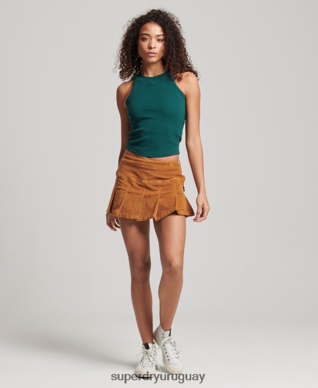 uy Superdry mujer camiseta sin mangas esencial verde DT2N8Z2915 ropa