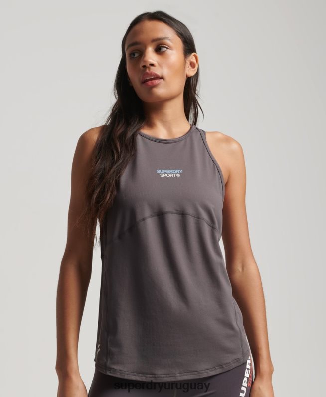 uy Superdry mujer chaleco activo gris DT2N8Z2978 ropa