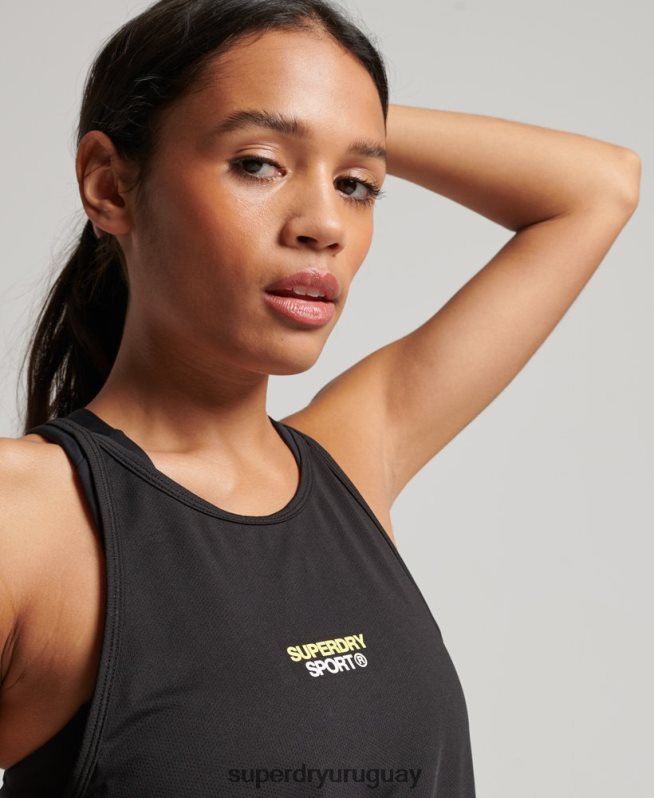 uy Superdry mujer chaleco activo negro DT2N8Z2977 ropa