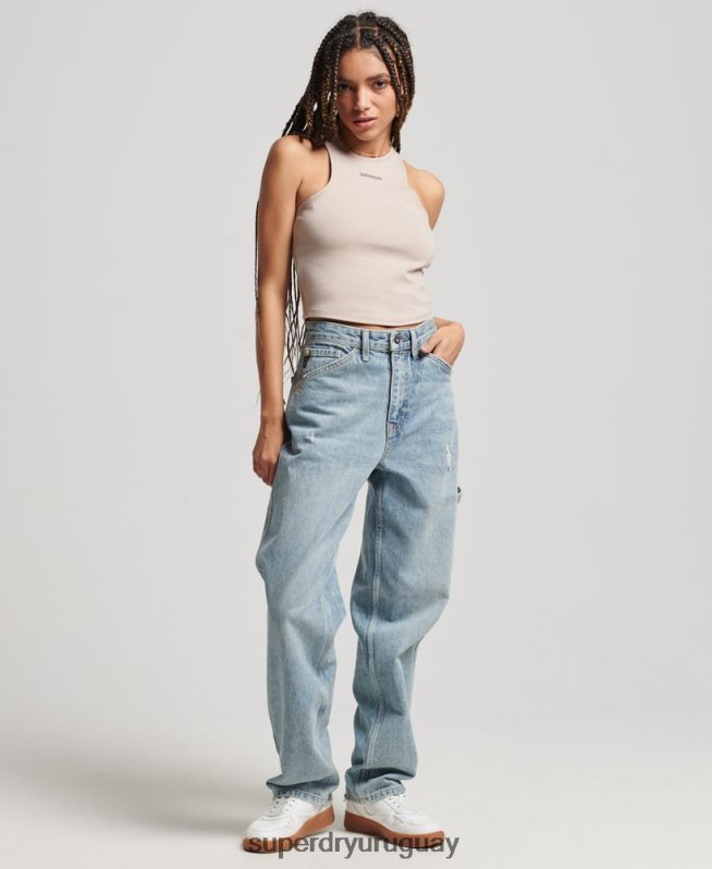 uy Superdry mujer chaleco code tech racer gris claro DT2N8Z2960 ropa