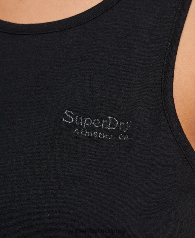 uy Superdry mujer chaleco con logo vintage negro DT2N8Z2887 ropa