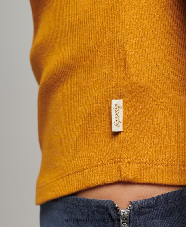 uy Superdry mujer chaleco de algodón orgánico con ribete de encaje vintage broncearse DT2N8Z2348 ropa