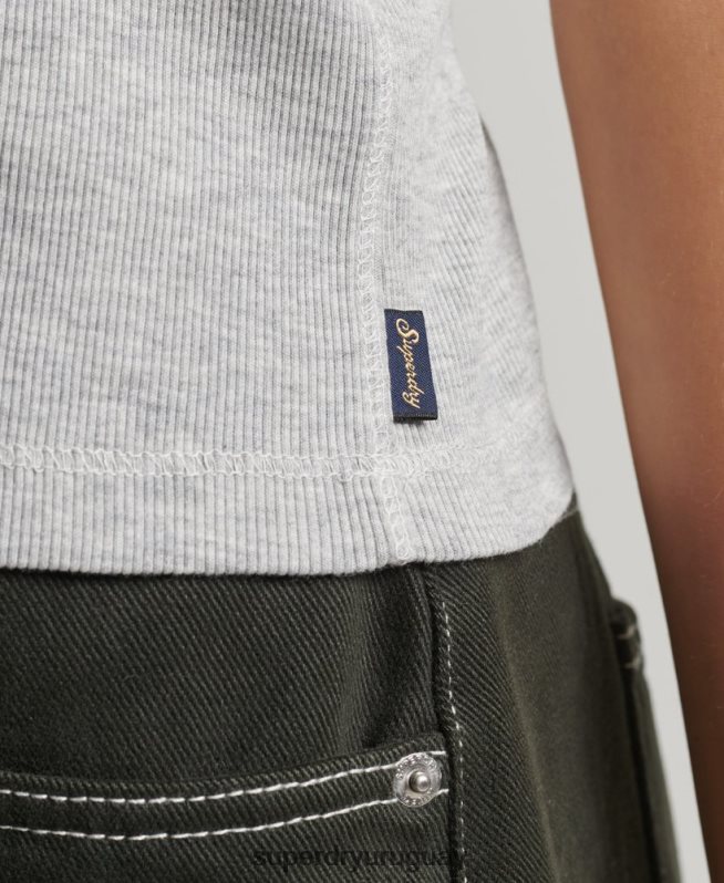 uy Superdry mujer chaleco de corredor gris DT2N8Z2900 ropa