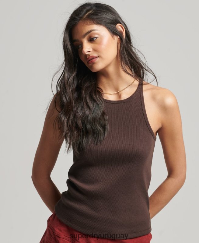 uy Superdry mujer chaleco de corredor marrón DT2N8Z2925 ropa