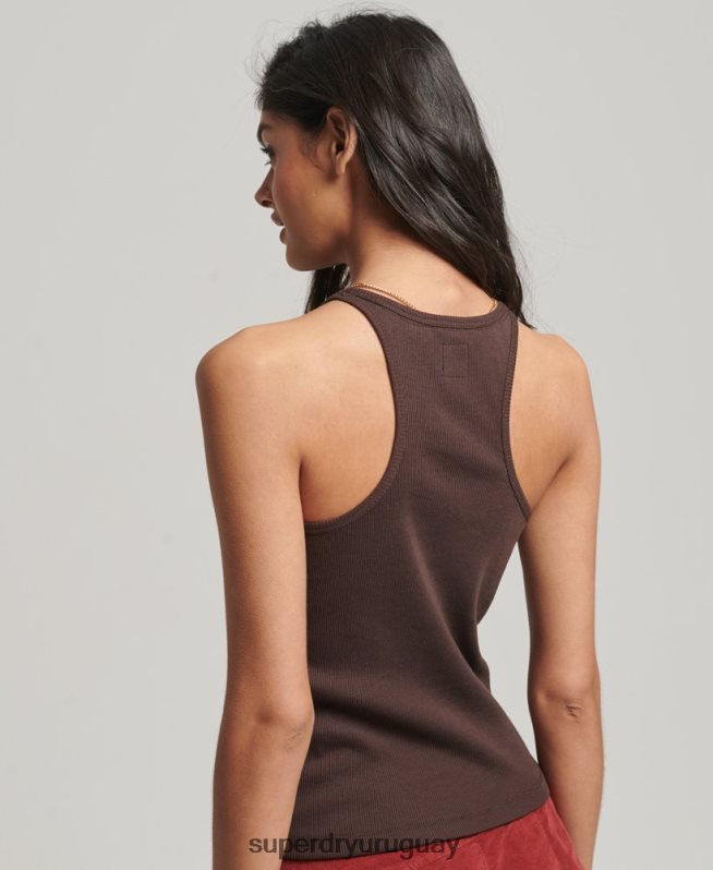 uy Superdry mujer chaleco de corredor marrón DT2N8Z2925 ropa