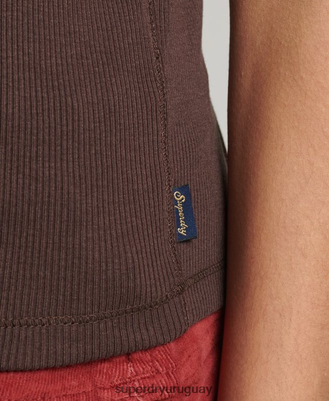 uy Superdry mujer chaleco de corredor marrón DT2N8Z2925 ropa