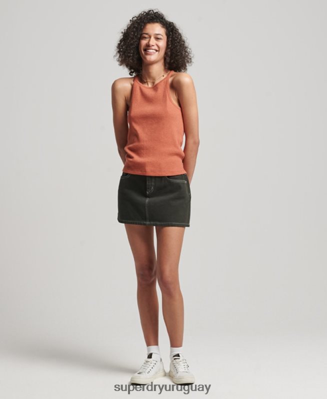 uy Superdry mujer chaleco de corredor naranja DT2N8Z2912 ropa