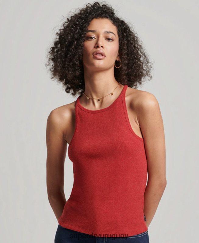 uy Superdry mujer chaleco de corredor rojo DT2N8Z2924 ropa