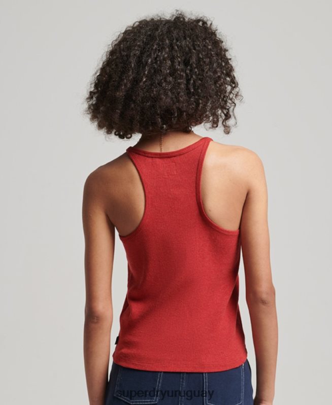 uy Superdry mujer chaleco de corredor rojo DT2N8Z2924 ropa
