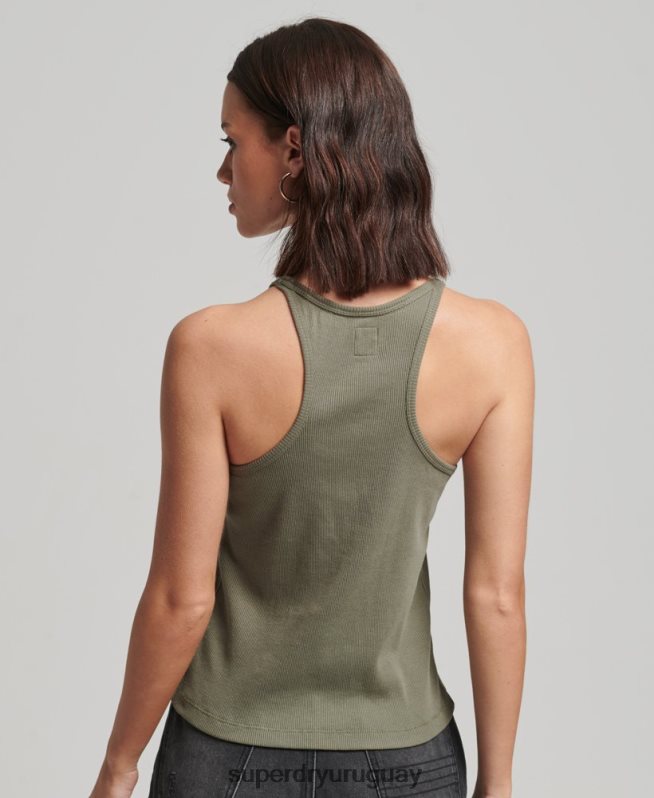 uy Superdry mujer chaleco de corredor verde DT2N8Z2909 ropa
