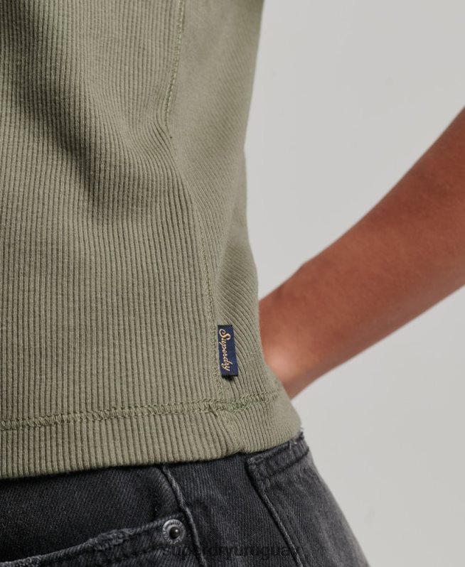 uy Superdry mujer chaleco de corredor verde DT2N8Z2909 ropa