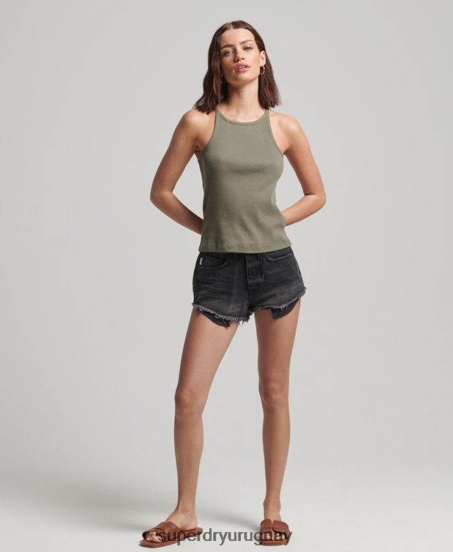 uy Superdry mujer chaleco de corredor verde DT2N8Z2909 ropa