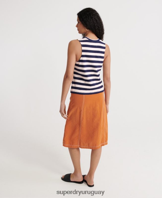 uy Superdry mujer chaleco de rayas de verano Armada DT2N8Z3087 ropa