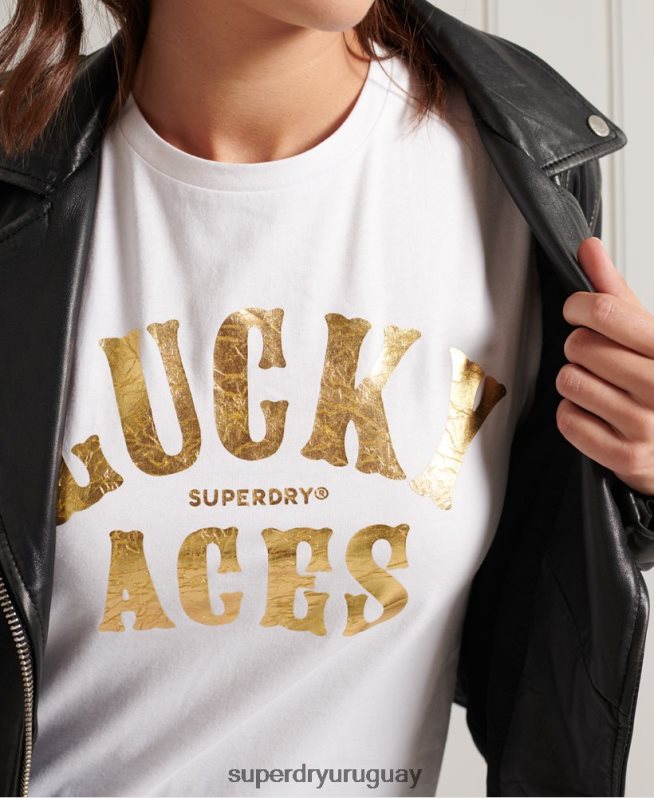 uy Superdry mujer chaleco militar con logo blanco DT2N8Z3060 ropa