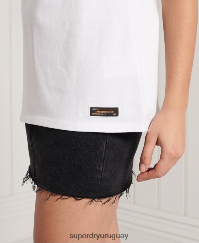 uy Superdry mujer chaleco militar con logo blanco DT2N8Z3060 ropa