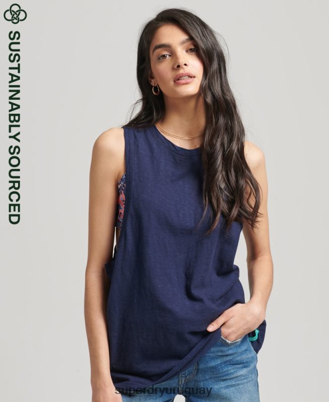 uy Superdry mujer chaleco ranchero surf vintage de algodón orgánico Armada DT2N8Z6768 ropa