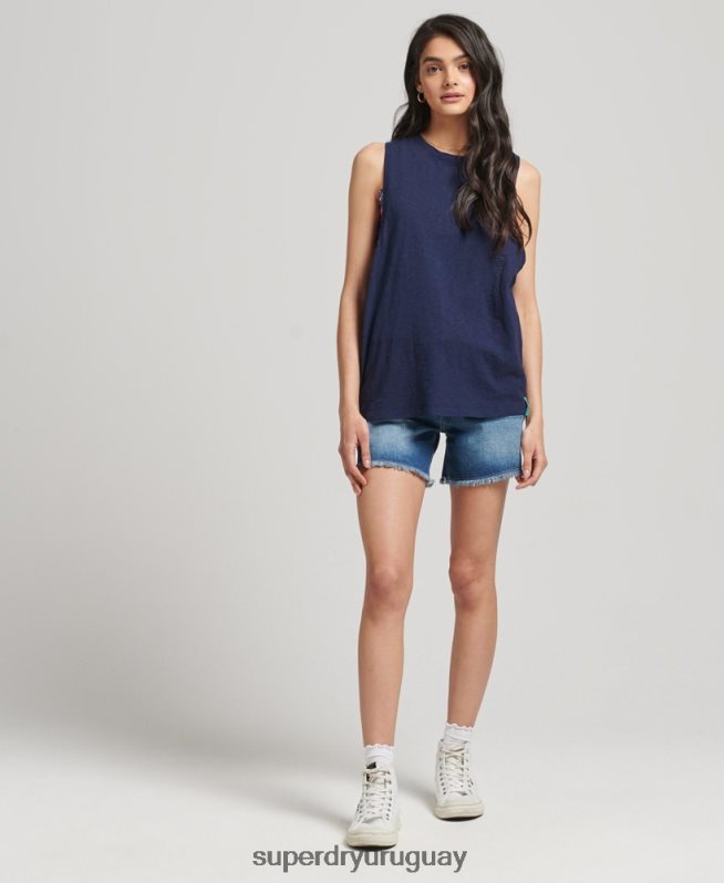 uy Superdry mujer chaleco ranchero surf vintage de algodón orgánico Armada DT2N8Z6768 ropa