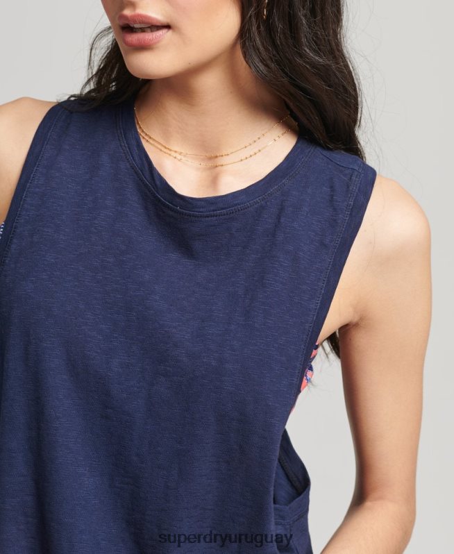 uy Superdry mujer chaleco ranchero surf vintage de algodón orgánico Armada DT2N8Z6768 ropa