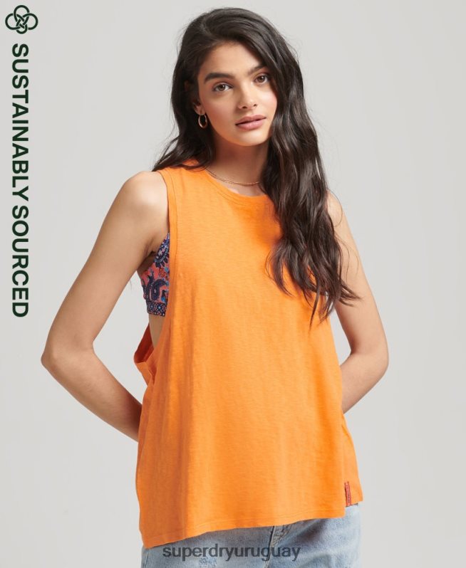uy Superdry mujer chaleco ranchero surf vintage de algodón orgánico naranja DT2N8Z6573 ropa