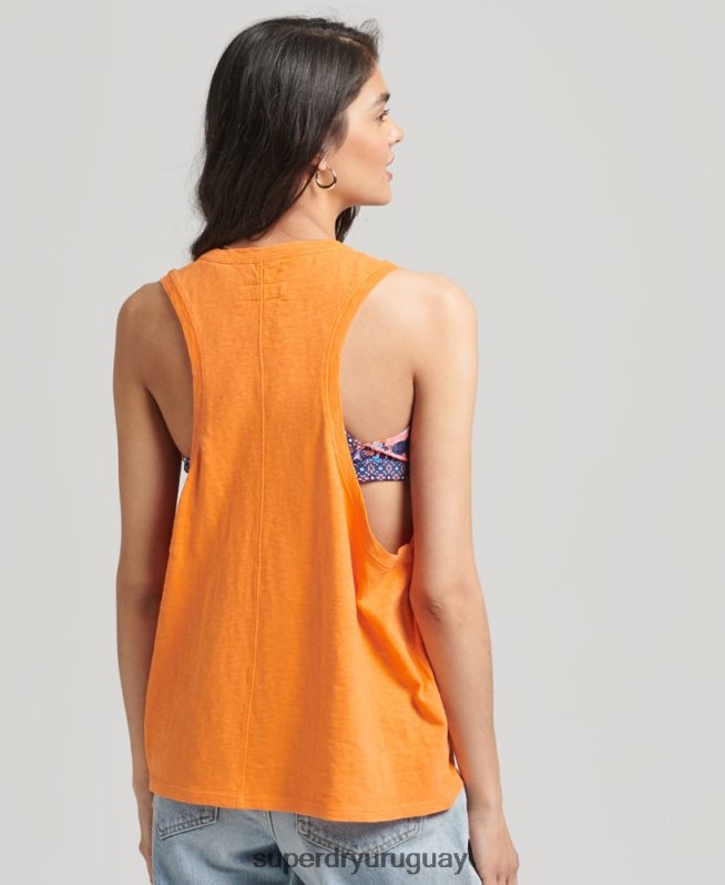 uy Superdry mujer chaleco ranchero surf vintage de algodón orgánico naranja DT2N8Z6573 ropa