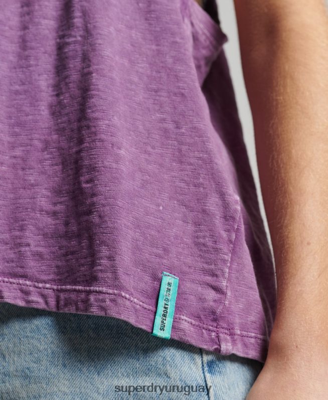 uy Superdry mujer chaleco ranchero surf vintage de algodón orgánico púrpura DT2N8Z6693 ropa