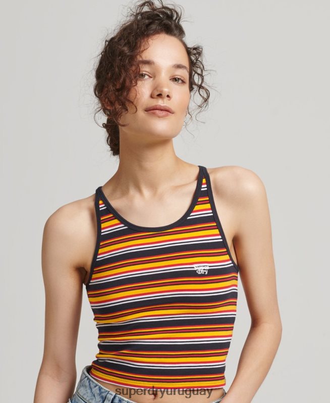 uy Superdry mujer chaleco vintage con rayas cali Armada DT2N8Z2985 ropa