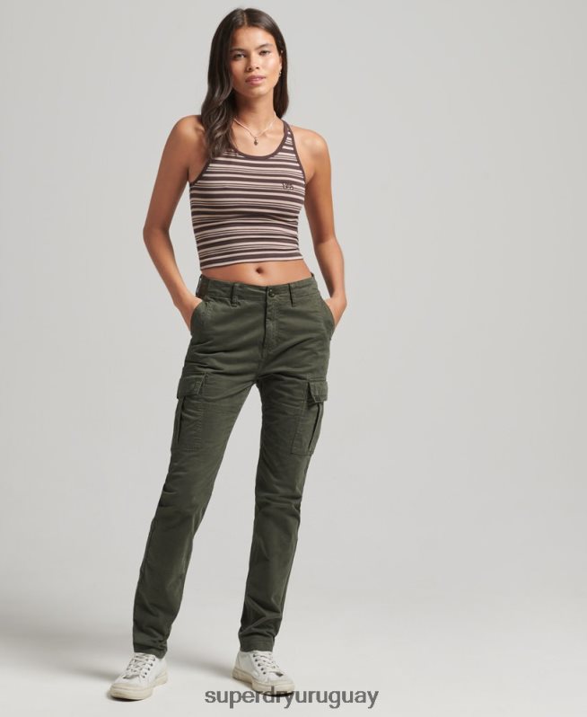 uy Superdry mujer chaleco vintage con rayas cali marrón DT2N8Z3022 ropa
