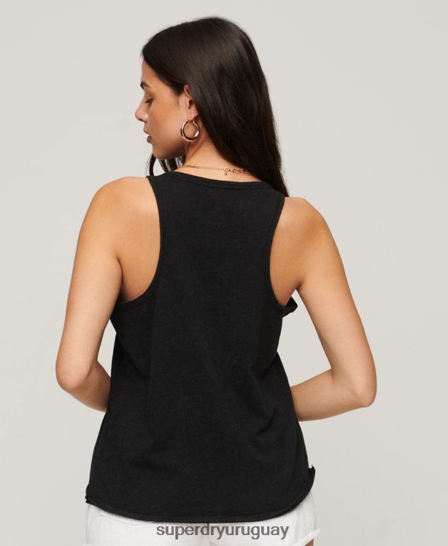 uy Superdry mujer chaleco vintage de tienda de merchandising negro DT2N8Z2964 ropa