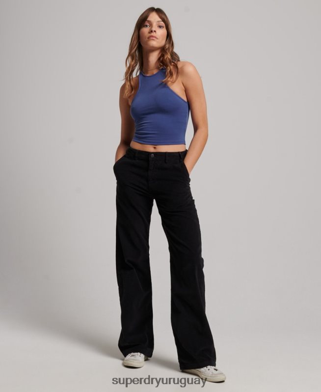 uy Superdry mujer playera sin mangas con diseño de jersey de estudios azul DT2N8Z2968 ropa
