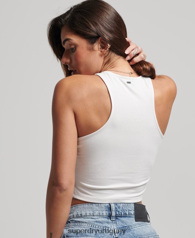 uy Superdry mujer playera sin mangas con diseño de jersey de estudios blanco DT2N8Z2902 ropa