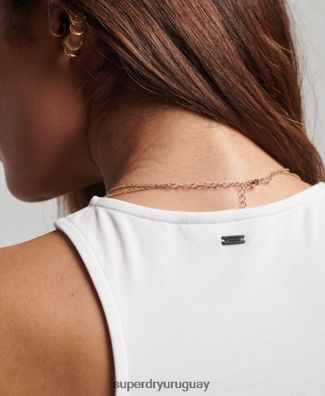 uy Superdry mujer playera sin mangas con diseño de jersey de estudios blanco DT2N8Z2902 ropa