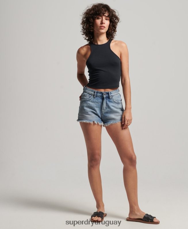 uy Superdry mujer playera sin mangas con diseño de jersey de estudios negro DT2N8Z2913 ropa