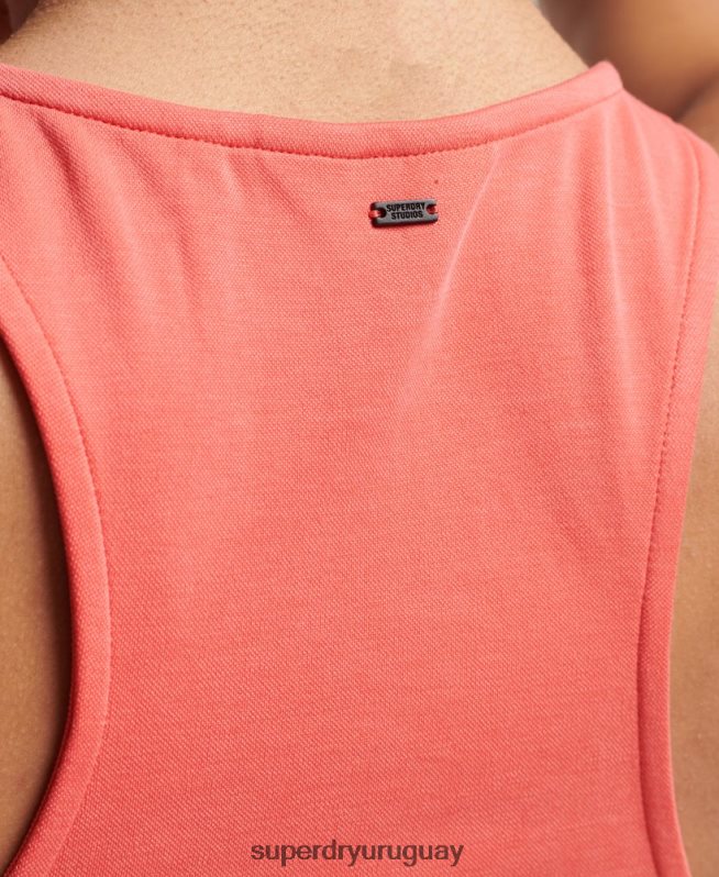 uy Superdry mujer playera sin mangas con diseño de jersey de estudios rosa DT2N8Z3025 ropa