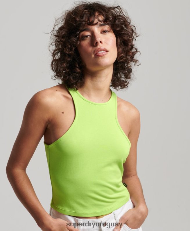 uy Superdry mujer playera sin mangas con diseño de jersey de estudios verde DT2N8Z2982 ropa