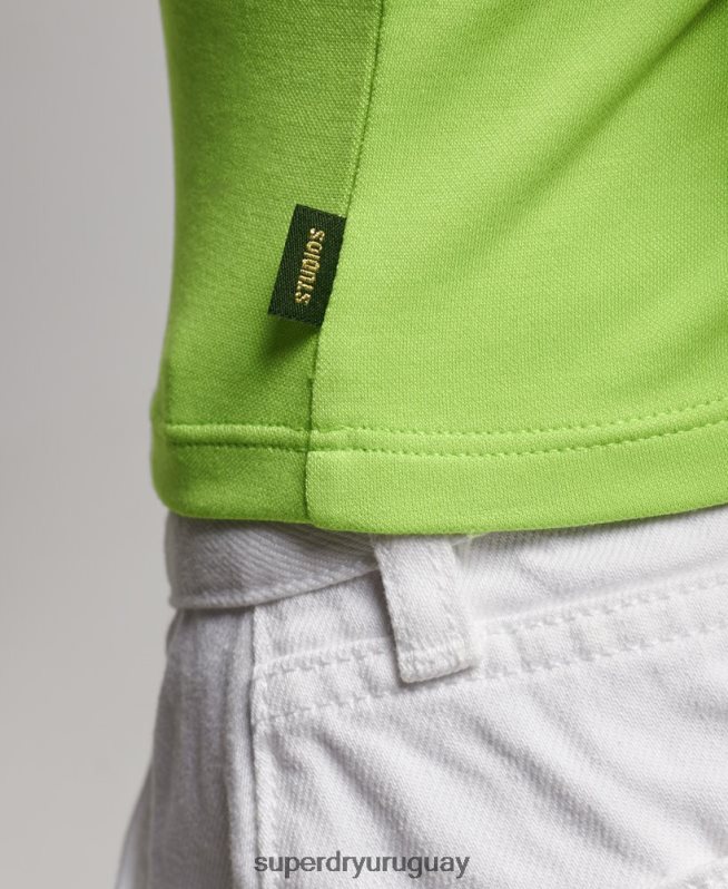 uy Superdry mujer playera sin mangas con diseño de jersey de estudios verde DT2N8Z2982 ropa
