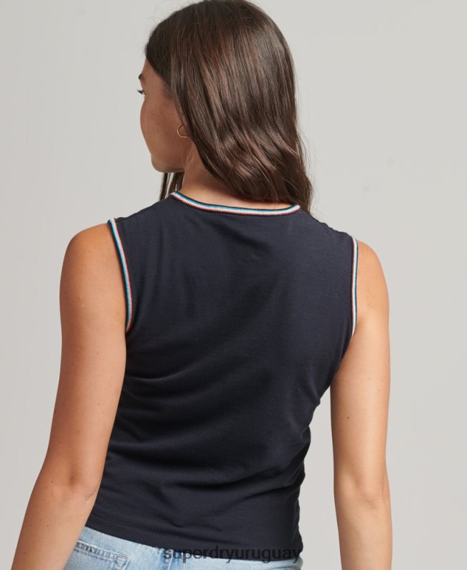 uy Superdry mujer playera sin mangas con rayas cali Armada DT2N8Z6508 ropa