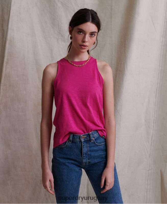 uy Superdry mujer top sin mangas con apliques de ganchillo lily rosa DT2N8Z3085 ropa