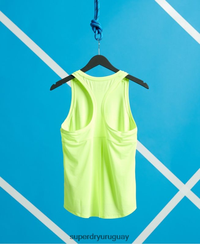 uy Superdry mujer tops de chaleco de gimnasio de entrenamiento amarillo DT2N8Z3082 ropa