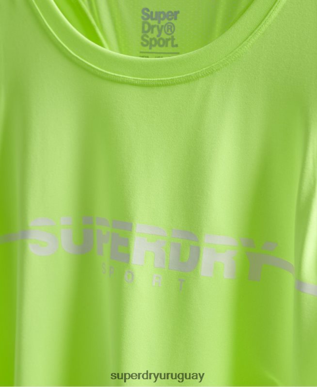 uy Superdry mujer tops de chaleco de gimnasio de entrenamiento amarillo DT2N8Z3082 ropa