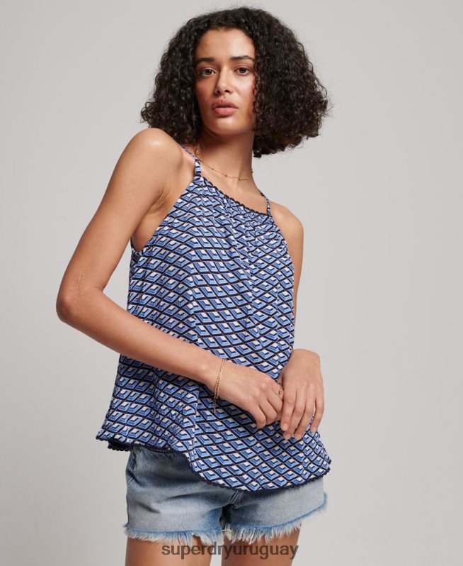uy Superdry mujer camiseta halter de playa azul DT2N8Z2052 ropa