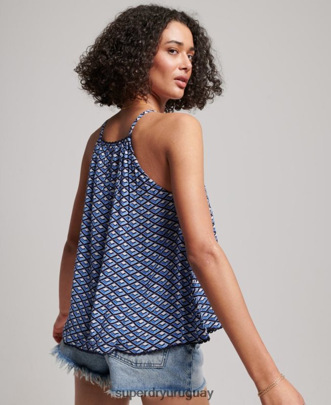 uy Superdry mujer camiseta halter de playa azul DT2N8Z2052 ropa