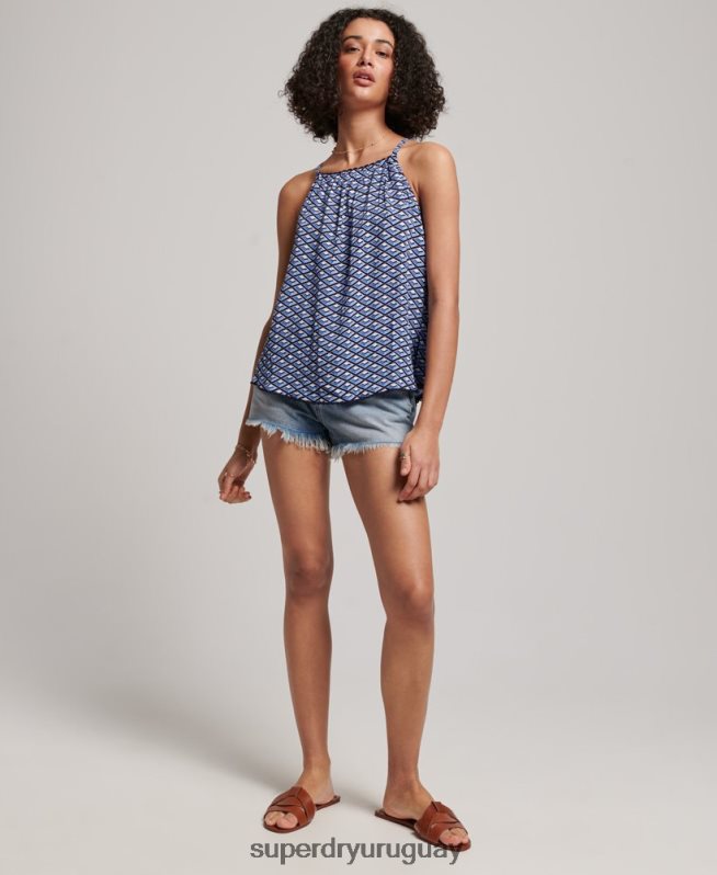 uy Superdry mujer camiseta halter de playa azul DT2N8Z2052 ropa
