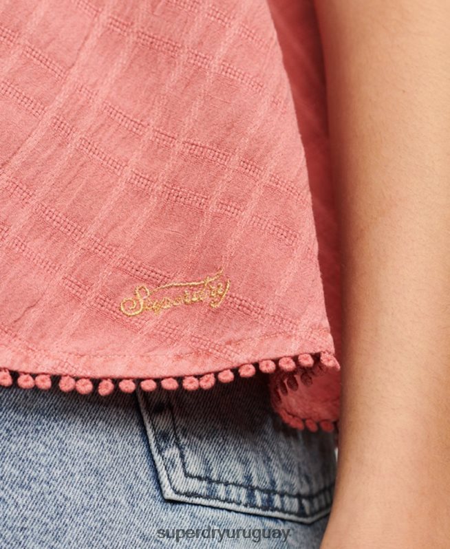uy Superdry mujer camiseta halter vintage rosa DT2N8Z2877 ropa