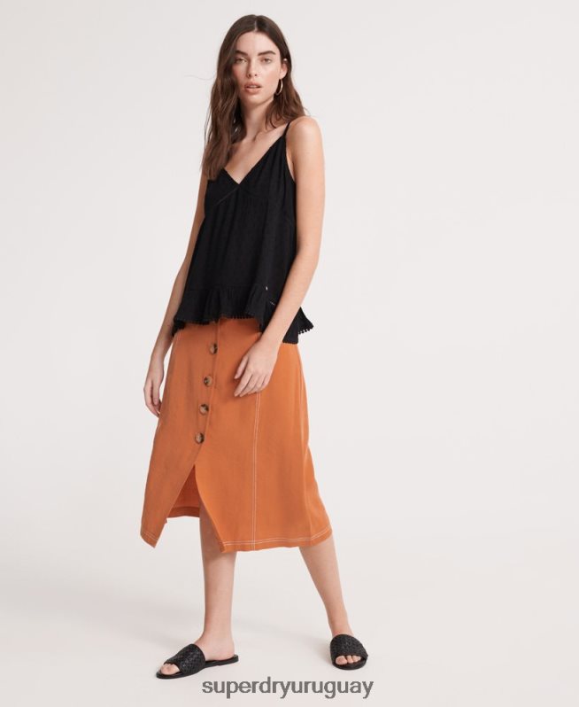 uy Superdry mujer camisola de encaje de verano negro DT2N8Z6776 ropa