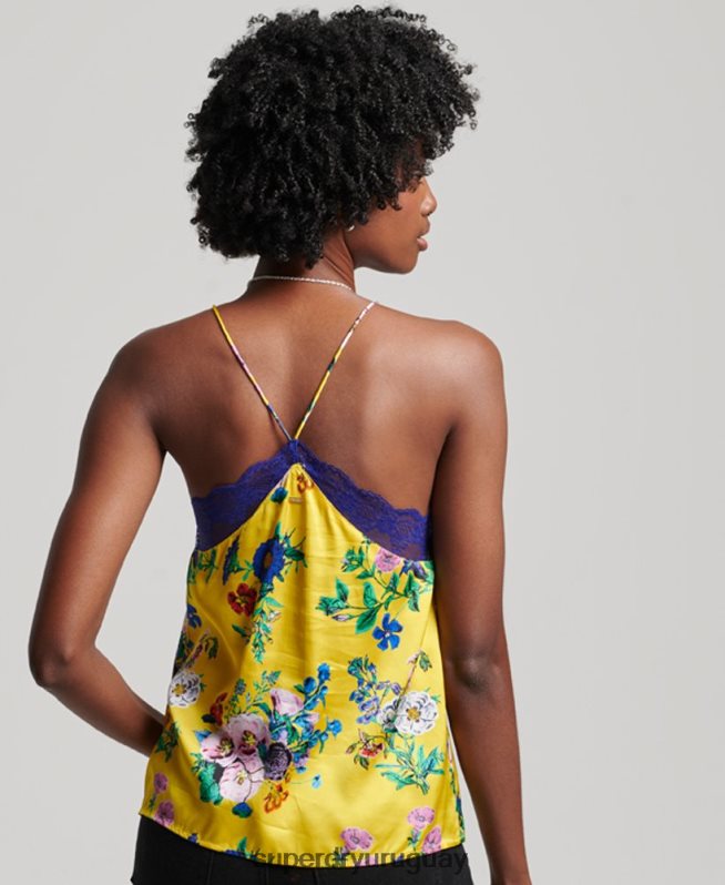 uy Superdry mujer camisola de satén amarillo DT2N8Z2994 ropa