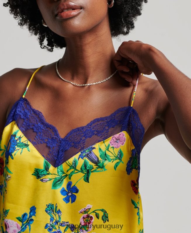 uy Superdry mujer camisola de satén amarillo DT2N8Z2994 ropa