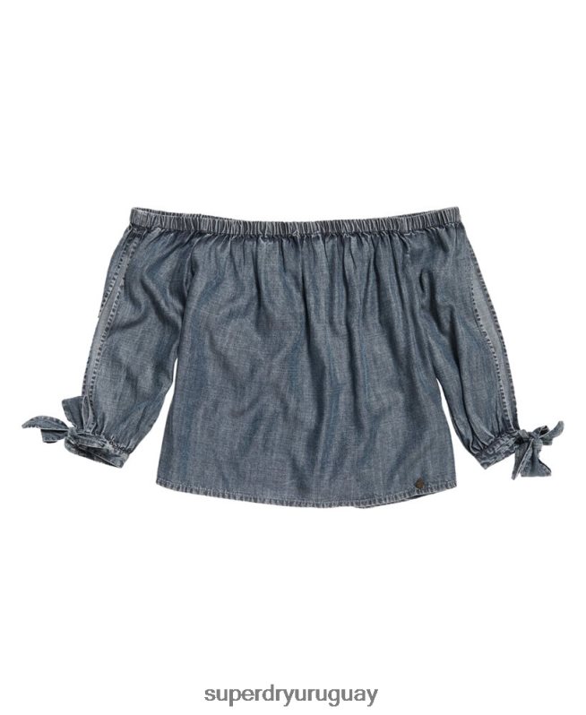 uy Superdry mujer elena parte superior azul DT2N8Z3069 ropa