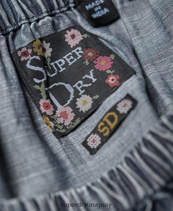 uy Superdry mujer elena parte superior azul DT2N8Z3069 ropa