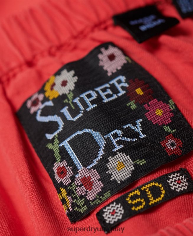uy Superdry mujer elena parte superior rojo DT2N8Z3075 ropa