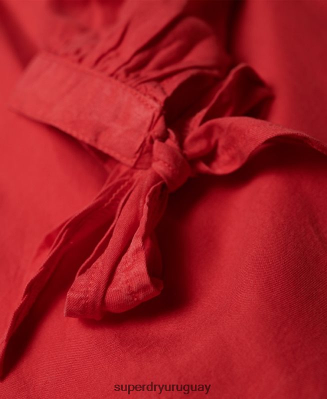 uy Superdry mujer elena parte superior rojo DT2N8Z3075 ropa